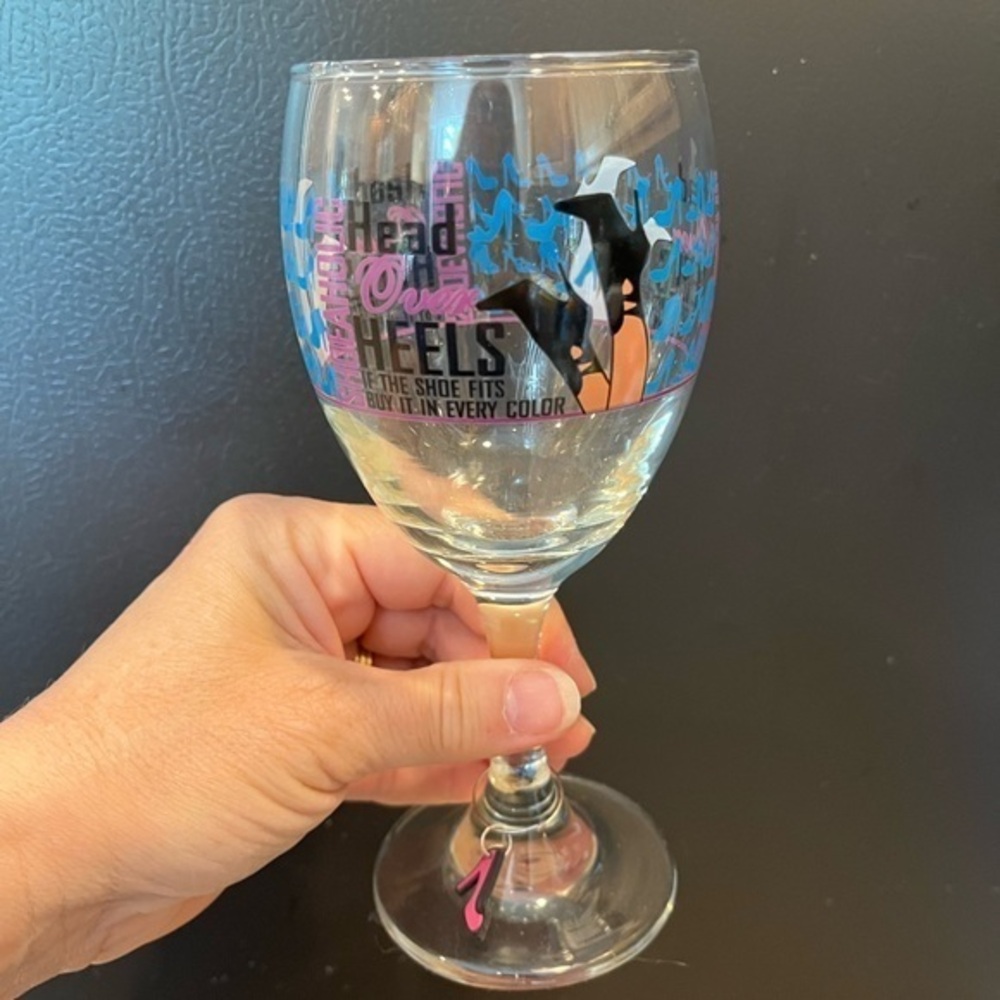 Wine Glass Head over Heels Shoe Shopaholic